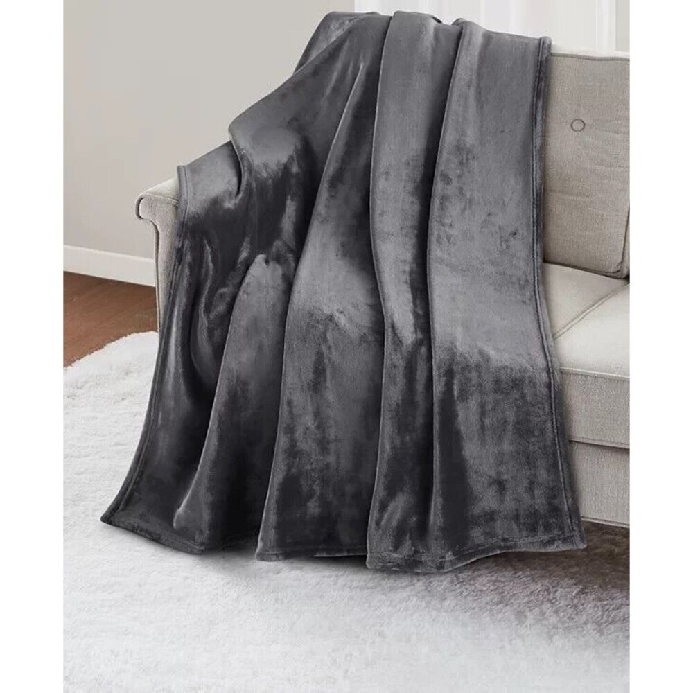 Cozy Plush Iron Gate Gray Blanket 50" x 70", Exclusively at Macy’s NEW